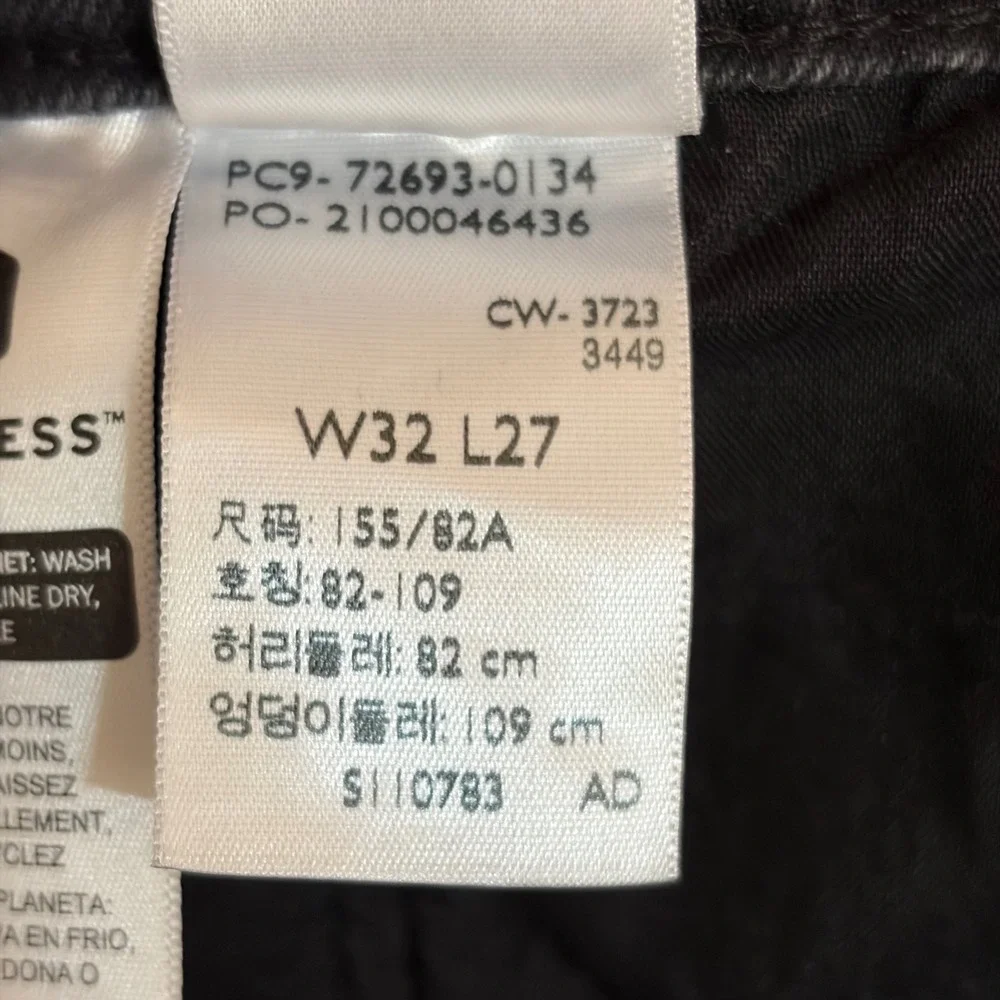 Levis 501 Original Cropped Jeans Faded Black High Rise Button Fly 72693-0134 W32